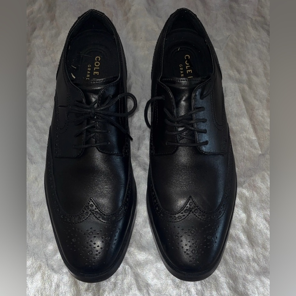 Cole Haan Grand Laser Wing Size 8 Men's Dress Shoes - Black